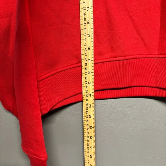 ✨Adidas Women's ESS CREW FL Red Sweatshirt Size L - Picture 8 of 11